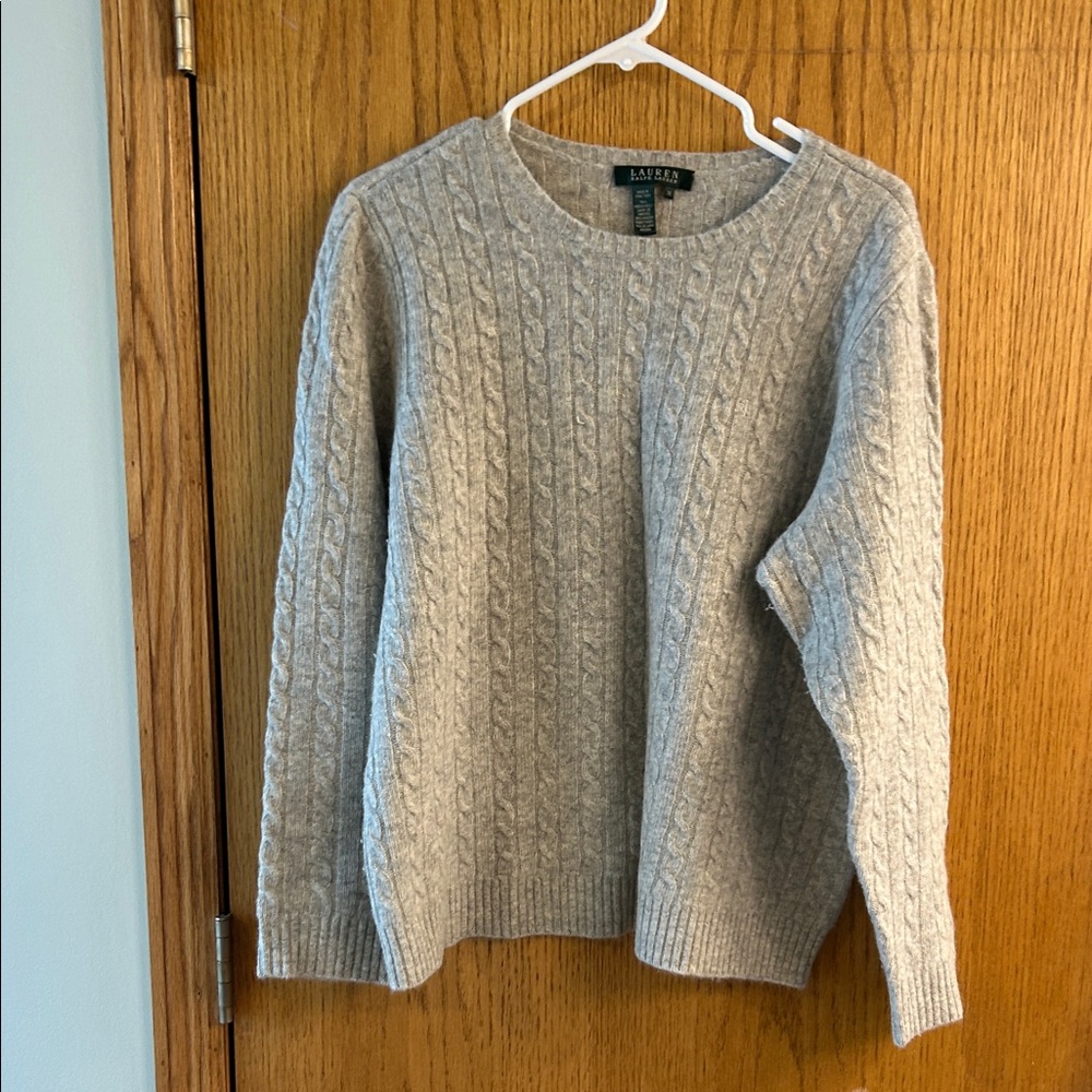 Light Gray Cable Knit Sweater